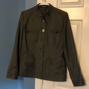 Ellen Tracy “army green” short waisted jacket